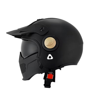 Retro Modular Half helmet with flip up Visor