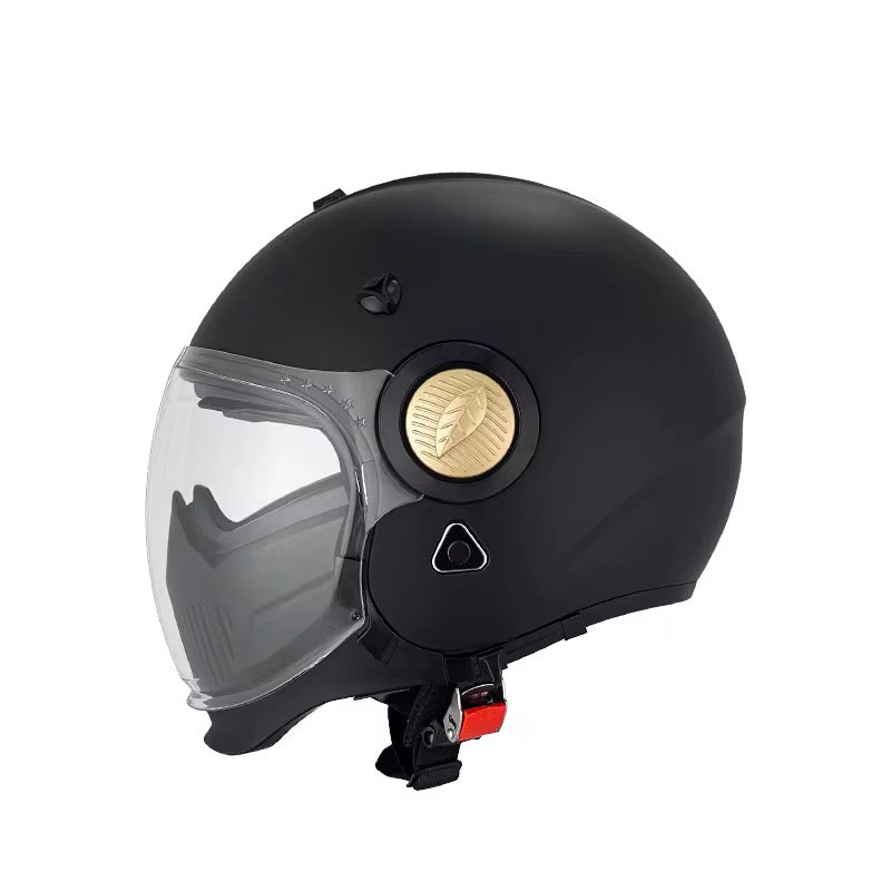 Retro Modular Half helmet with flip up Visor